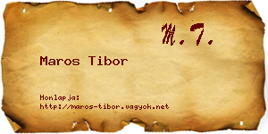 Maros Tibor névjegykártya